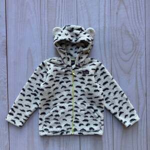 Patagonia Toddler 4T Furry Friends Fleece Hoodie Jacket Cub Ears Animal Print